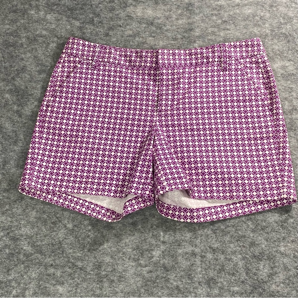 Caslon Womens Purple/White Diamond Pattern 5 in Inseam Shorts Size‎ 10
